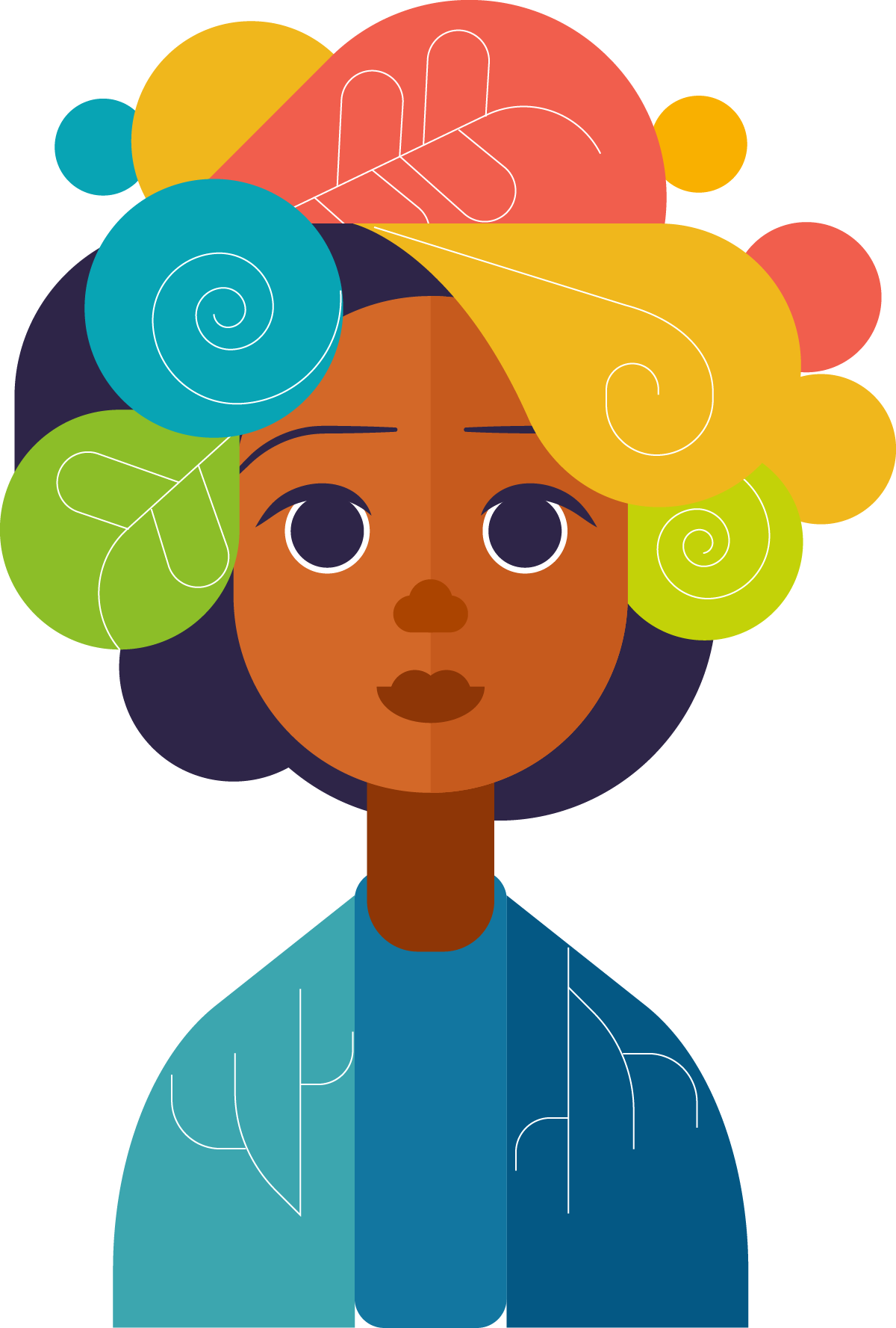 Ilustração feminina colorida