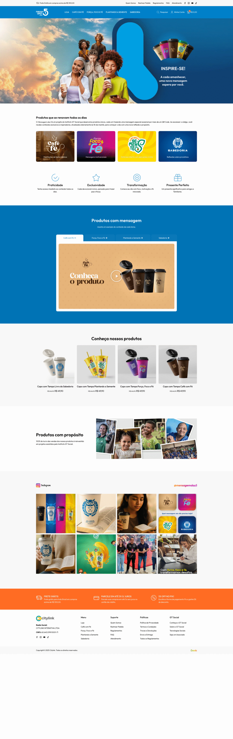 Mensagem das 5 — Site