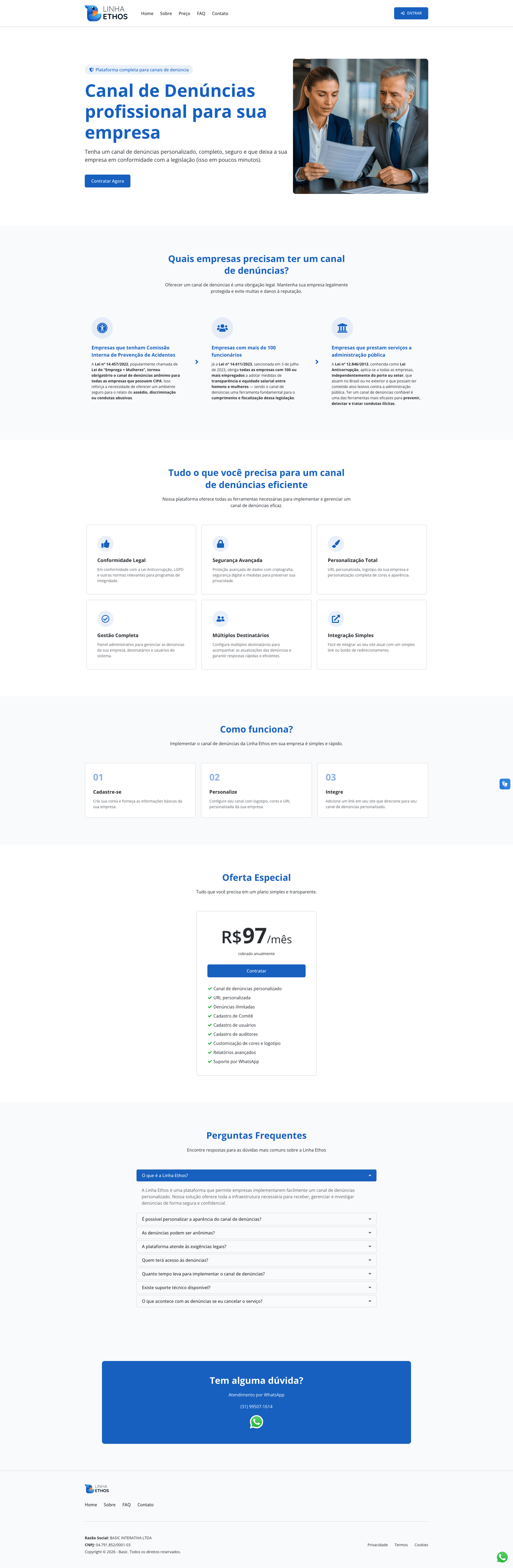 Linha Ethos — Site